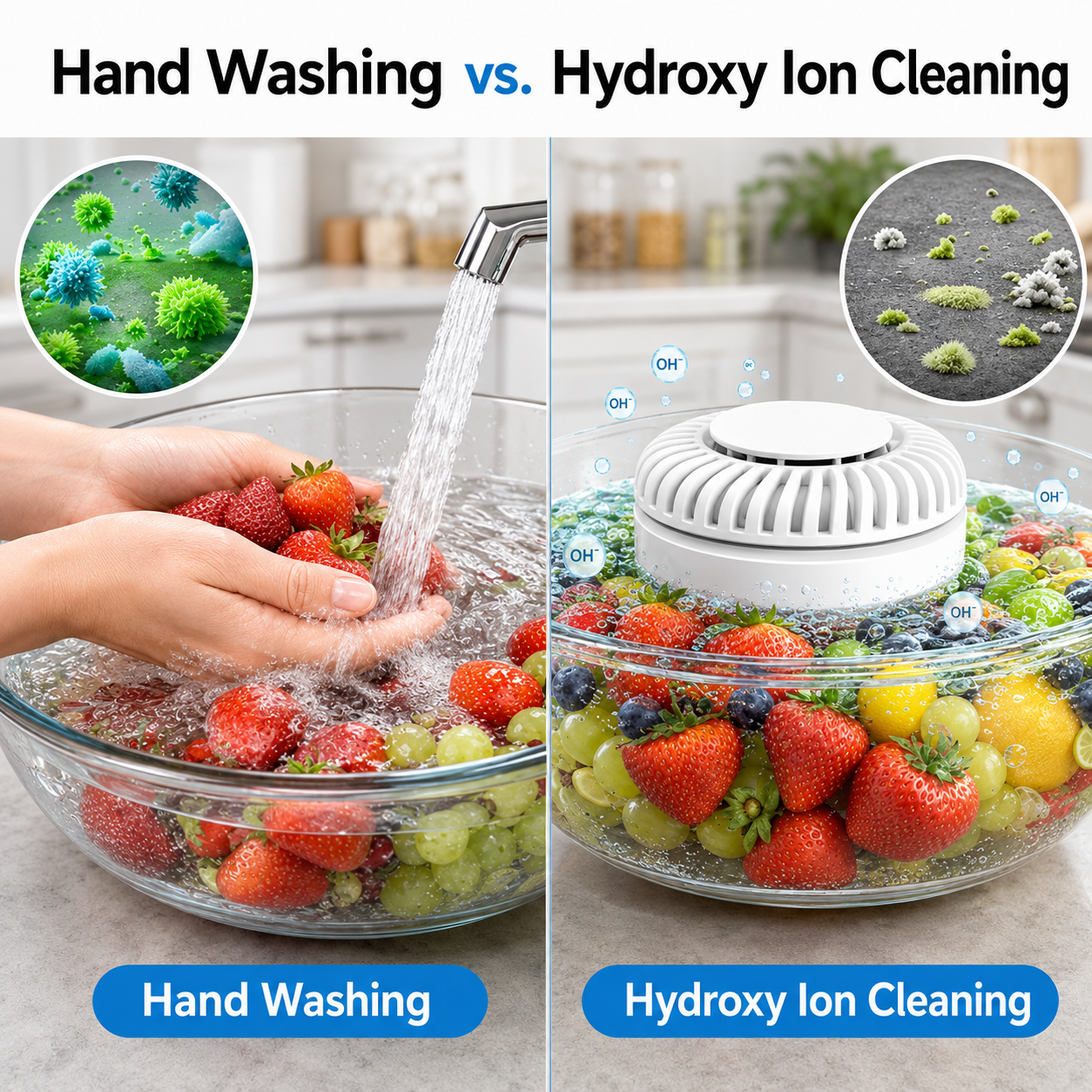 🥬 Fruit & Vegetable Washer – Removes Pesticides & Bacteria, No Chemicals Needed