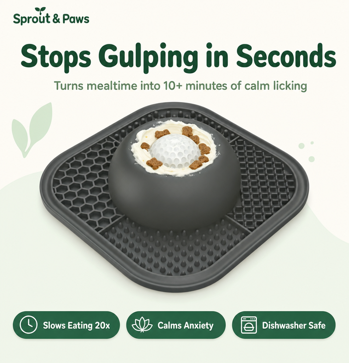SlowFeast™ Ball-In Slow Feeder Lick Bowl – Stops Gulping in Seconds